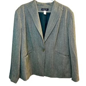 Jones New York Tweed One Button Wool Blend Blazer Size 22W or 2X